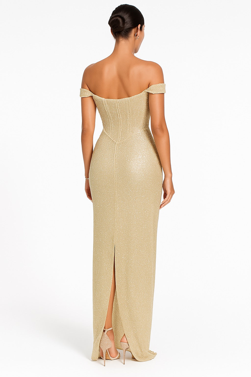 Gracie | Off-shoulder Glitterdress