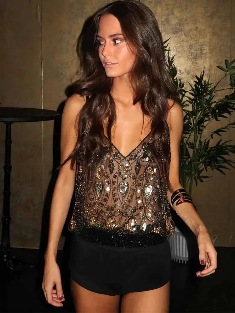 Glam Beaded Cami Top